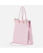 Petit sac à main en Cuir rose métallisé - 14.5x16.5x9 cm
