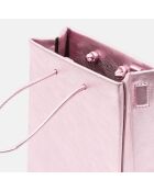 Petit sac à main en Cuir rose métallisé - 14.5x16.5x9 cm