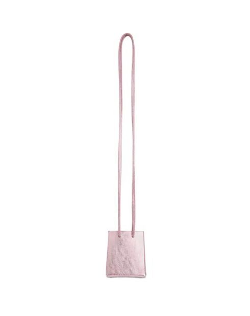 Nano sac décoratif en Cuir rose métallisé - 6x7 cm