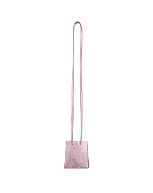 Nano sac décoratif en Cuir rose métallisé - 6x7 cm