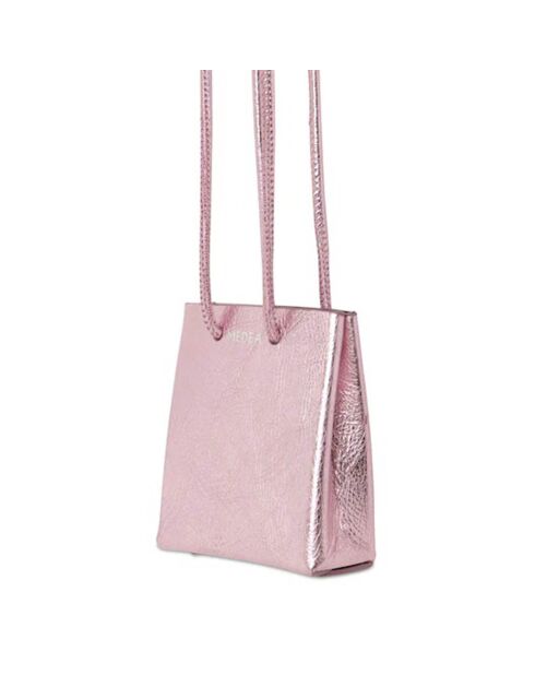 Bolso nanodecorativo de piel rosa metalizado - 6x7 cm