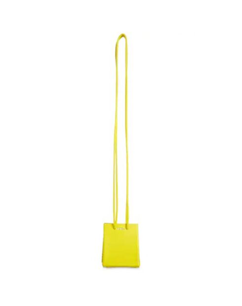 Nano sac décoratif en Cuir jaune - 6x7 cm
