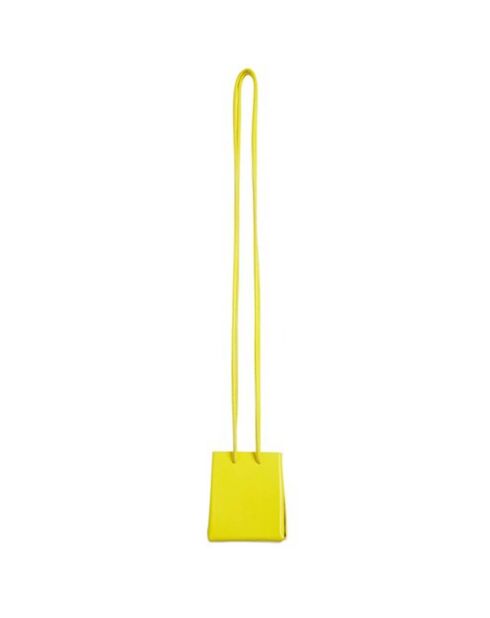 Nano sac décoratif en Cuir jaune - 6x7 cm