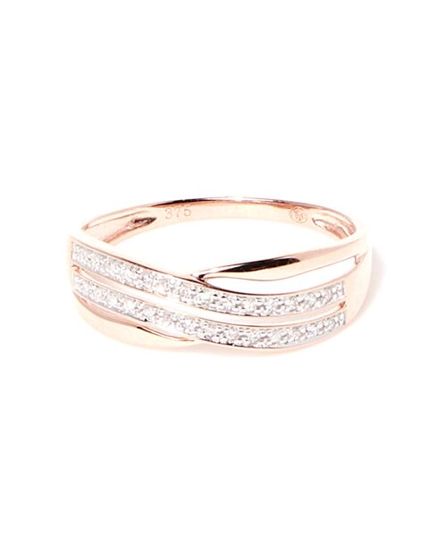 Bague Curl Diamants 0.04 ct or rose