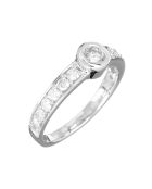 Vintage solitaire diamanten ring 0,71 kt witgoud