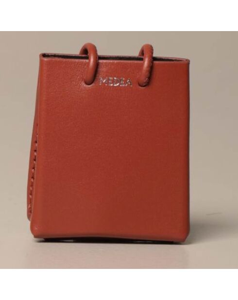 Nano decoratieve kersenleren tas - 6x7 cm