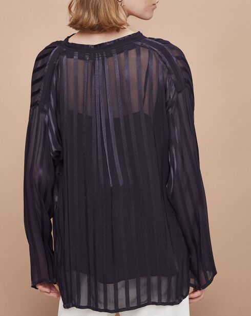 Blouse Elene à rayures encre