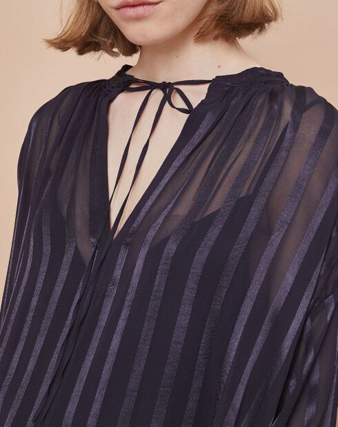 Blouse Elene à rayures encre