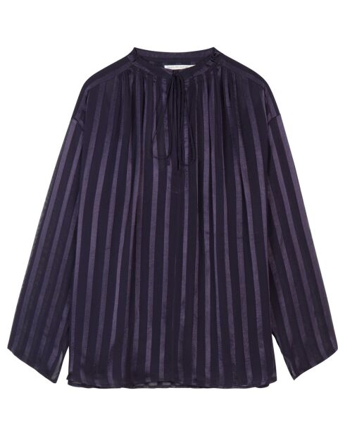 Blouse Elene à rayures encre