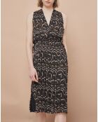 Robe Josepha imprimé vagues gris/orange