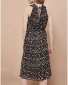Robe Josepha imprimé vagues gris/orange