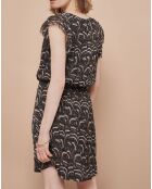 Robe Java imprimée vagues gris/orange