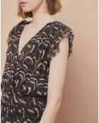 Robe Java imprimée vagues gris/orange