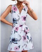 Robe Charlotte à fleurs blanche