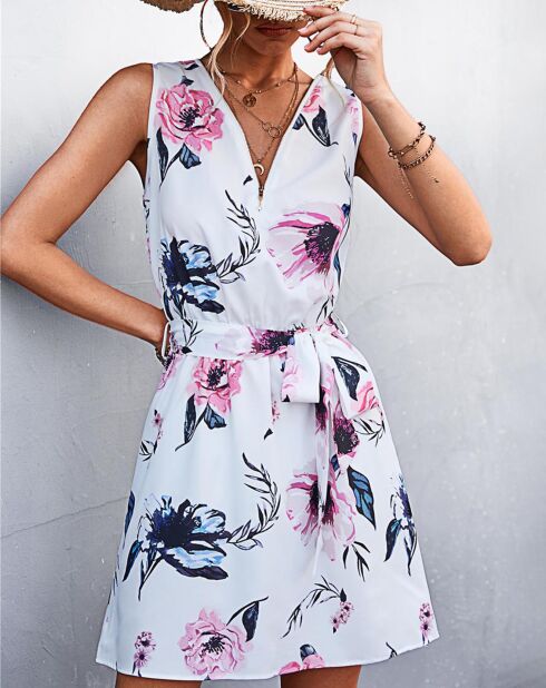 Robe Charlotte à fleurs blanche