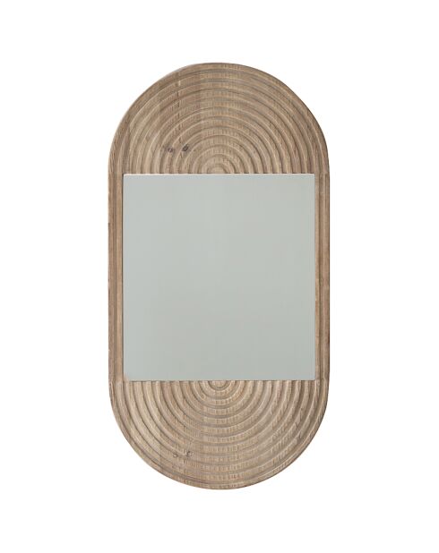 Specchio Kristen in pino riciclato beige - 47x5x91 cm