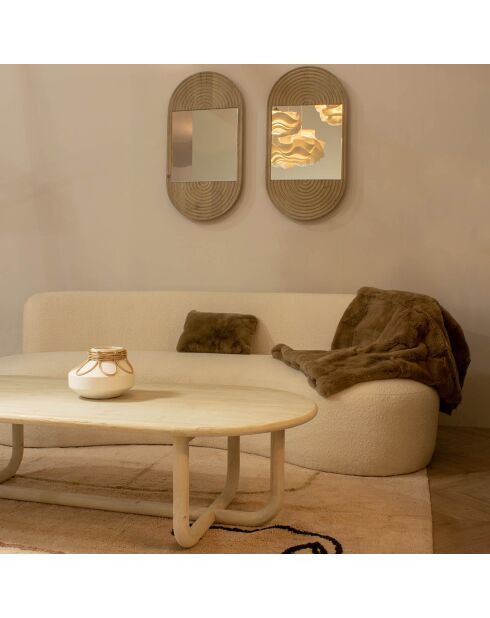 Specchio Kristen in pino riciclato beige - 47x5x91 cm
