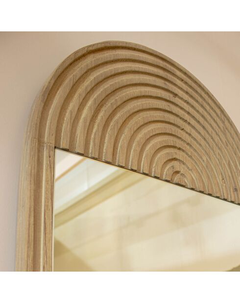 Miroir en pin recyclé kristen beige - 47x5x91 cm