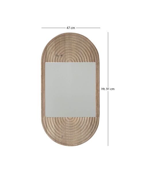 Miroir en pin recyclé kristen beige - 47x5x91 cm