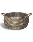 Corbeille en jonc de mer avec anses con dao marron - D.50x27 cm