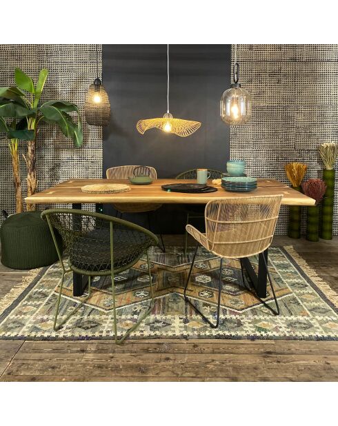 Caravelle hanglamp van bamboe bruin - 55x55x140 cm