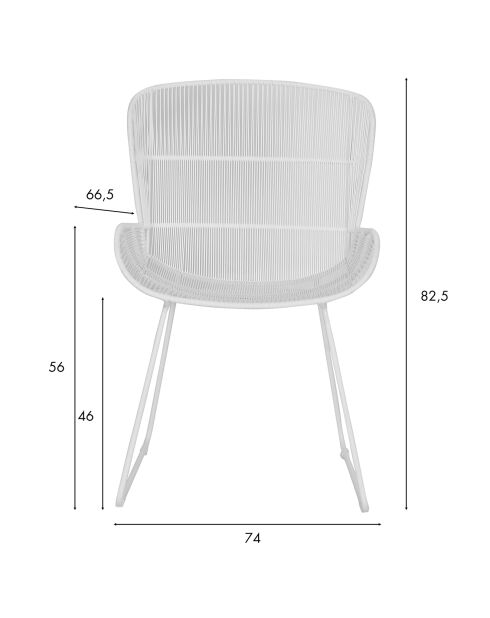 Fauteuil de table con dao blanc - 74x66.5  x82.5   cm