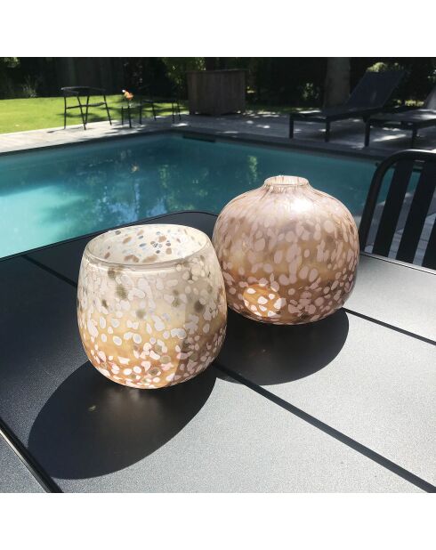 Vaso in rame rosa - 14,6x12 cm