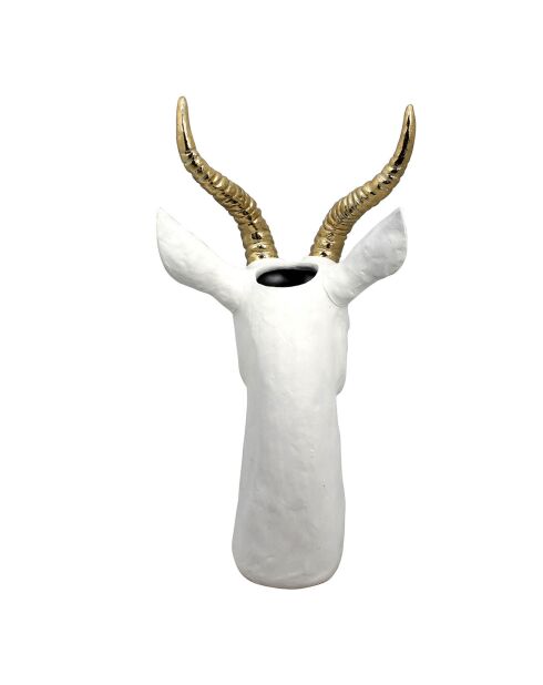 Vase Springbok blanc/doré - 19.5x20x39.5 cm