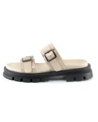 Mules en Cuir Hermine beige/noir