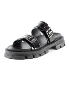 Mules en Cuir Hermine noires