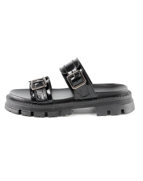 Mules en Cuir Hermine noires