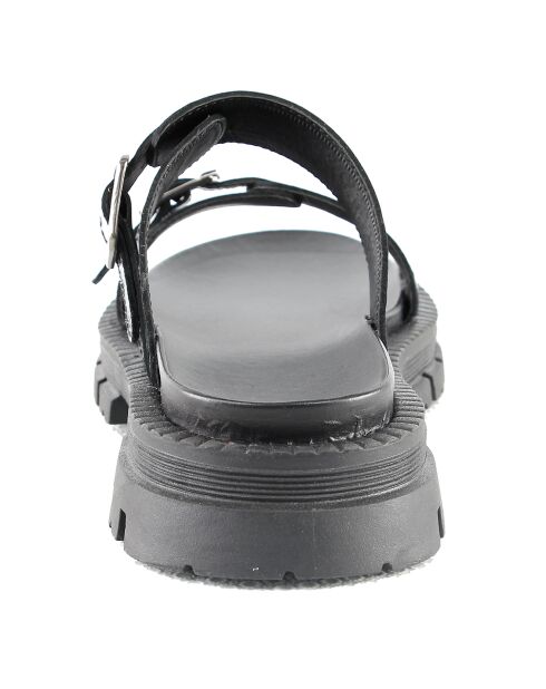 Mules en Cuir Hermine noires