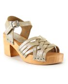 Sandales en Cuir Idette doré/marron - Talon 7.5 cm