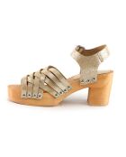 Sandales en Cuir Idette doré/marron - Talon 7.5 cm