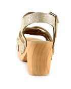 Sandales en Cuir Idette doré/marron - Talon 7.5 cm