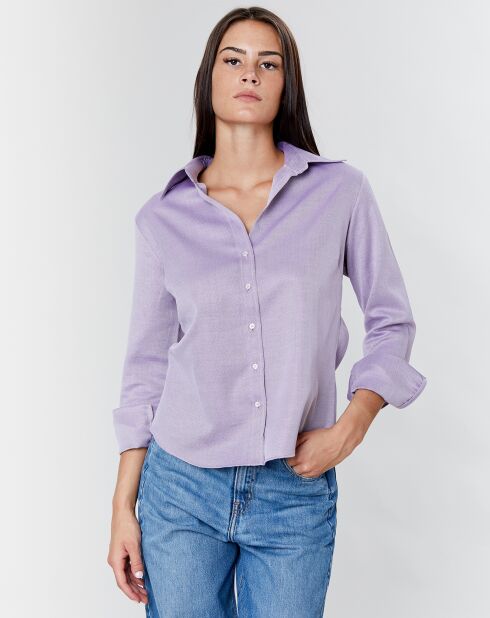 Chemise à micro motifs parme