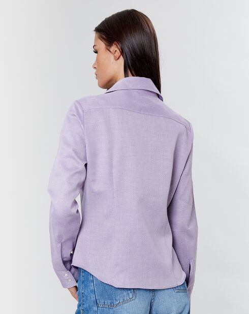 Chemise à micro motifs parme