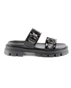 Mules en Cuir Hermine noires