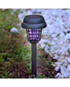 Lámpara solar antimosquitos Garlam negra para jardín - D.9.5x34.5 cm