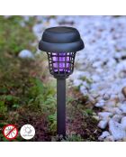 Lámpara solar antimosquitos Garlam negra para jardín - D.9.5x34.5 cm