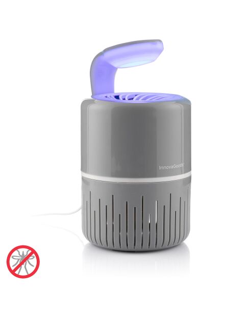 Lámpara antimosquitos con ventosa, desagüe, color gris/blanco, 12 x 21 cm de diámetro