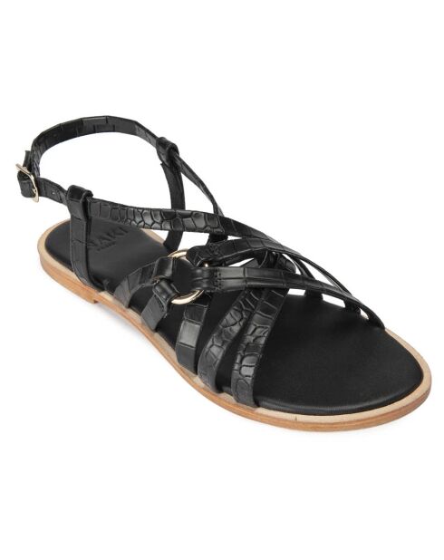 Sandali Ariane in pelle di coccodrillo neri
