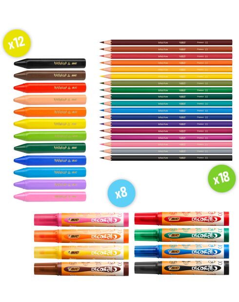 Coffret Mon Pirate avec Crayons & craies de coloriage, Jeux papier, Autocollants & Carte au trésor