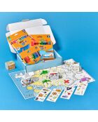 Coffret Mon Pirate avec Crayons & craies de coloriage, Jeux papier, Autocollants & Carte au trésor