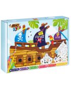 Coffret Mon Pirate avec Crayons & craies de coloriage, Jeux papier, Autocollants & Carte au trésor