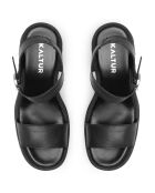 Sandales en Cuir Ava noires - Talon 8 cm