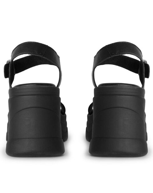 Schwarze Ava-Ledersandalen - 8 cm Absatz