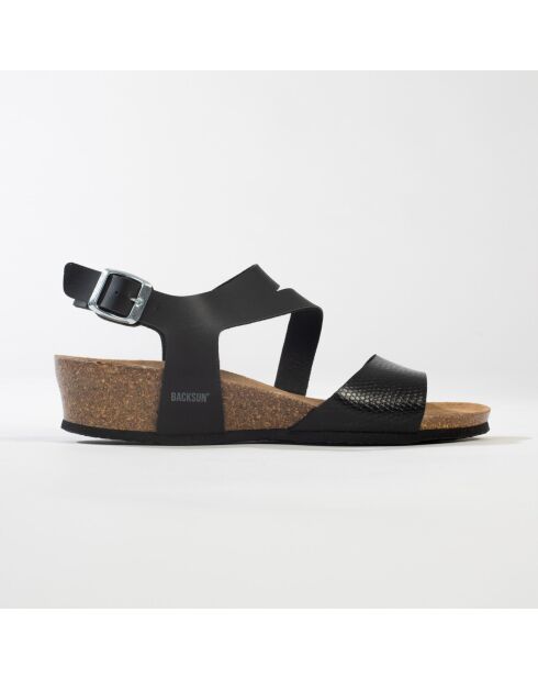 Sandalias negras con cuña Lamezia