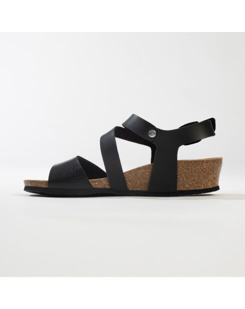 Sandalias negras con cuña Lamezia