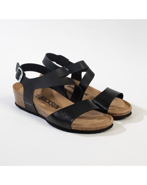 Sandalias negras con cuña Lamezia